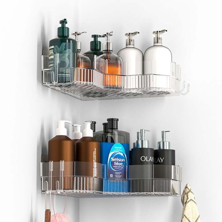 Highly-transparent-acrylic-triangular-bathroom-rack